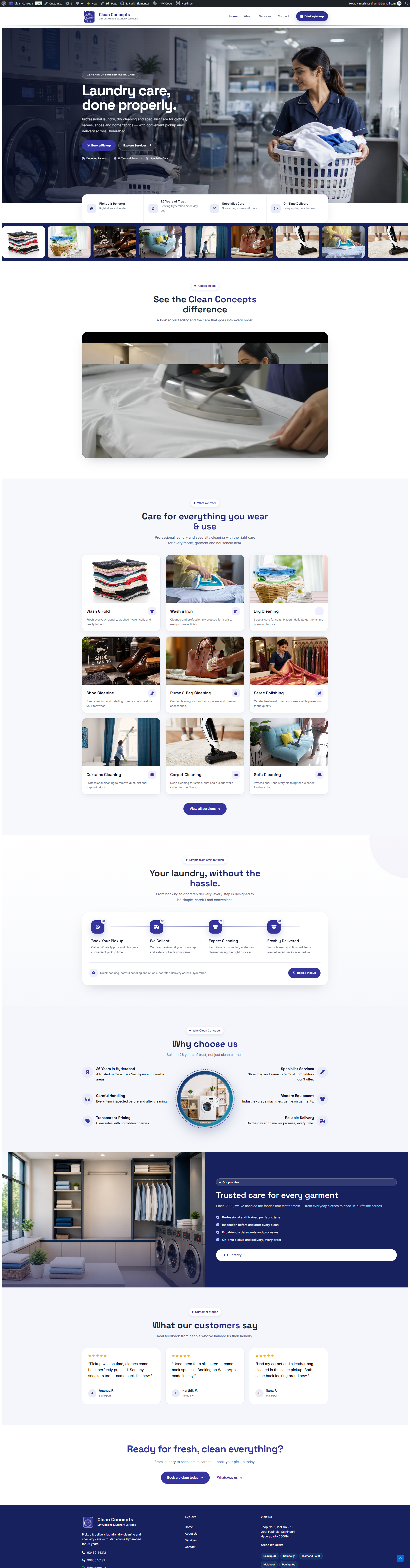 Clean Concepts website design by Ad Your Dream